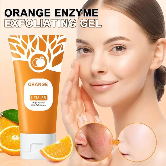 Orange Exfoliating Gel for Face & Body – Brightening Natural Face & Body Scrub for Glowing Skin