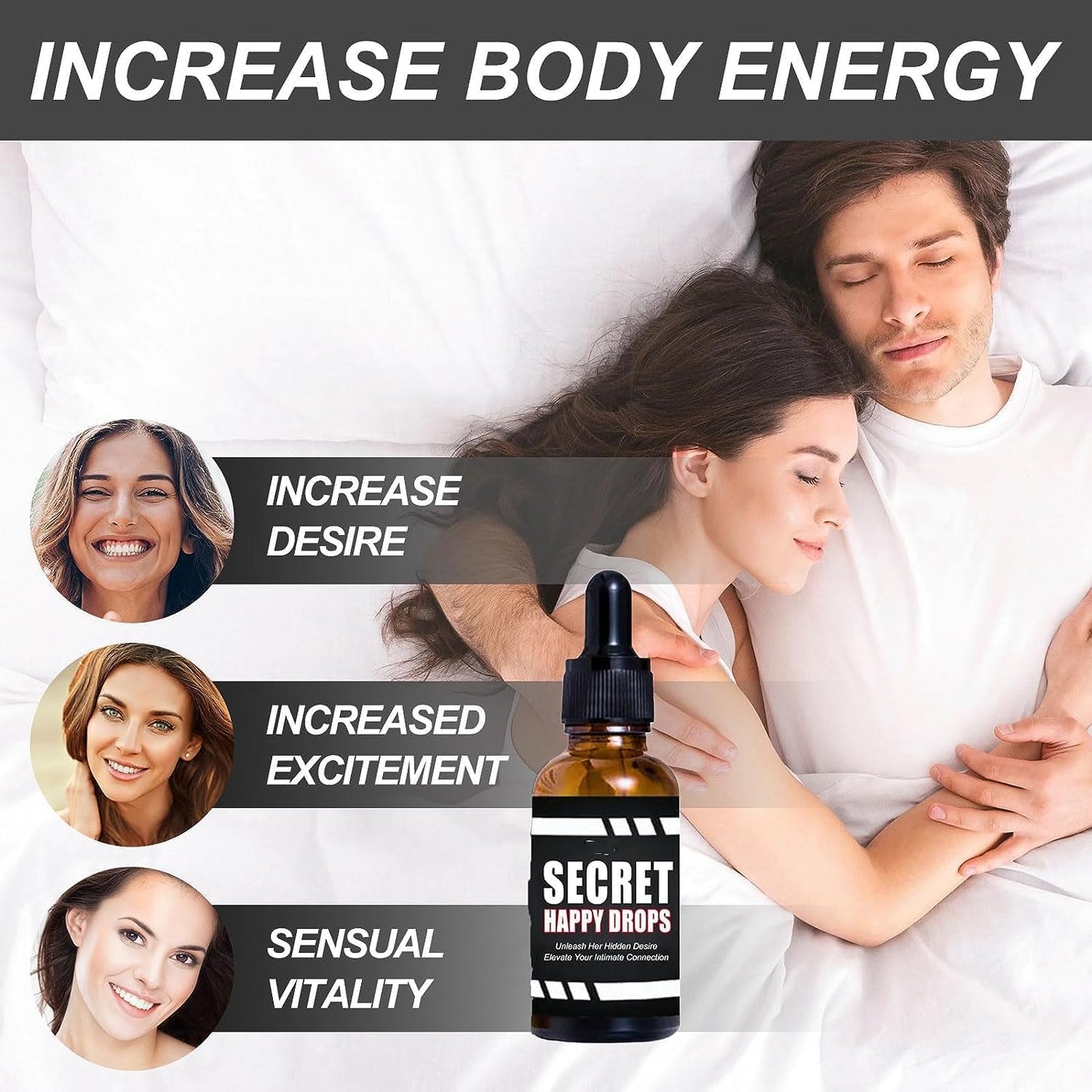 Secret Happy Drops – Natural Mood & Energy Support Drops for Relaxation and Intimate Wellness