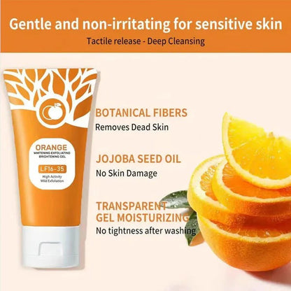 Orange Exfoliating Gel for Face & Body – Brightening Natural Face & Body Scrub for Glowing Skin