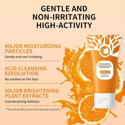 Orange Exfoliating Gel for Face & Body – Brightening Natural Face & Body Scrub for Glowing Skin