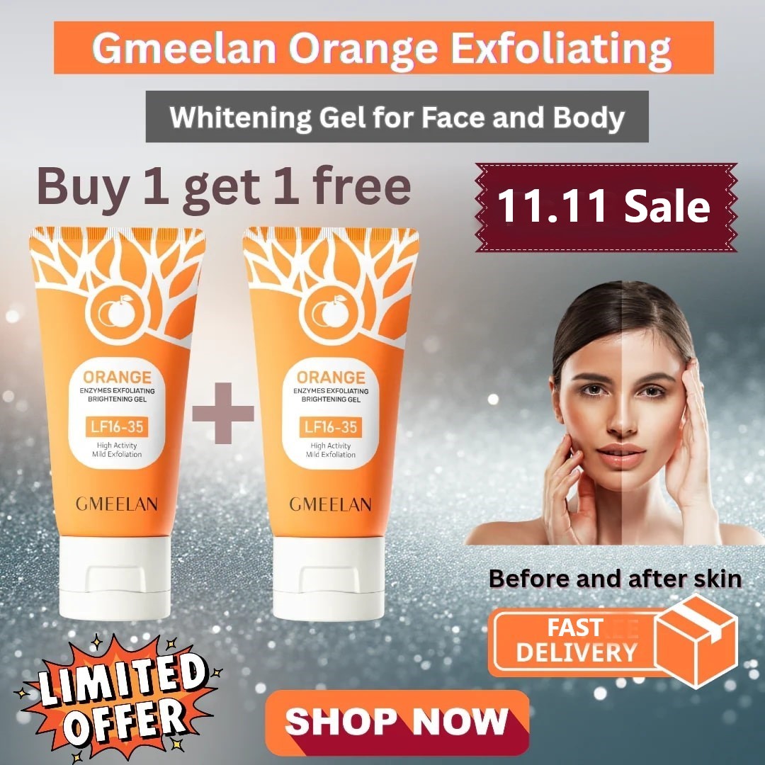 Orange Exfoliating Gel for Face & Body – Brightening Natural Face & Body Scrub for Glowing Skin